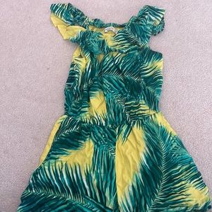 abercrombie kids tropical romper! teal and yellow! size 11/12!